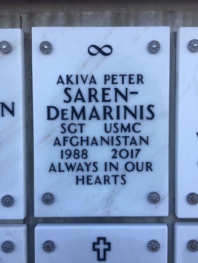 Columbarium Niche Cover of Akiva Saren-Demarinis. Arlington National Cemetery.