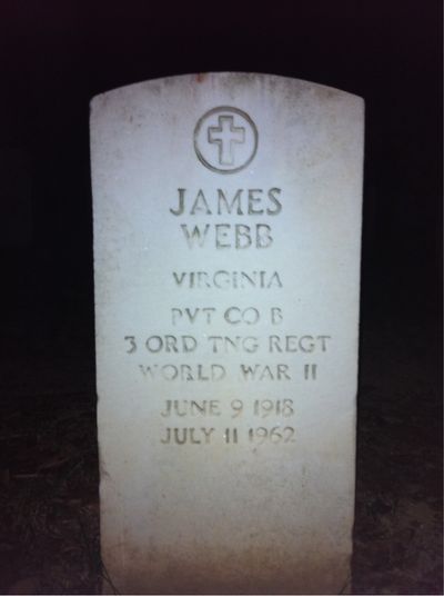 Headstone Front of Beauna Webb. Arlington National Cemetery.