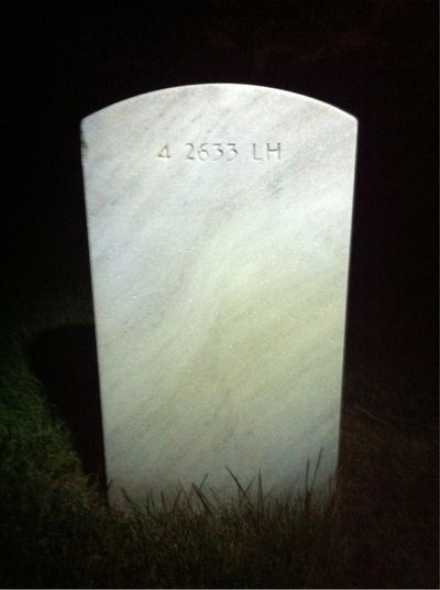 Headstone Back of Florence Greany. Arlington National Cemetery.