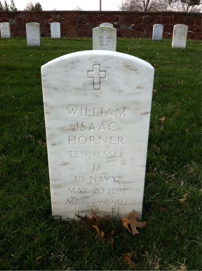 Headstone Front of William Horner. Arlington National Cemetery.