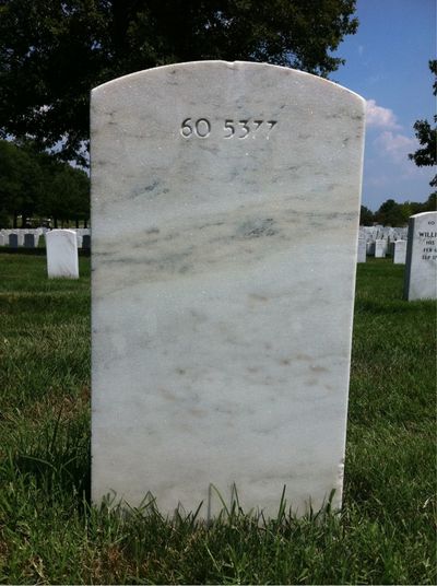 Headstone Back of Richard Kenneth Westlund. Arlington National Cemetery.