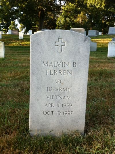Headstone Front of Malvin Barksdale Ferren. Arlington National Cemetery.