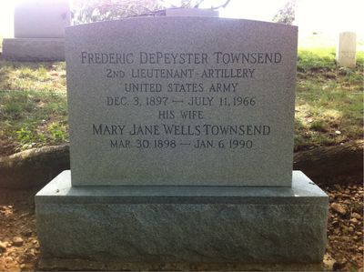 Headstone Front of Frederic Townsend. Arlington National Cemetery.