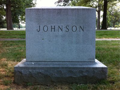 Headstone Back of Joan Johnson. Arlington National Cemetery.