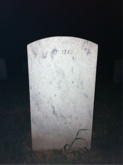 Headstone Back of Mary Nicholson. Arlington National Cemetery.