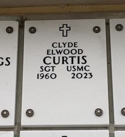 Columbarium Niche Cover of Clyde Elwood Curtis. Arlington National Cemetery.