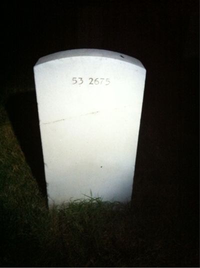 Headstone Back of Harold Ralph Yeager. Arlington National Cemetery.