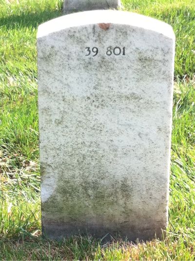 Headstone Back of Ammon Miller. Arlington National Cemetery.