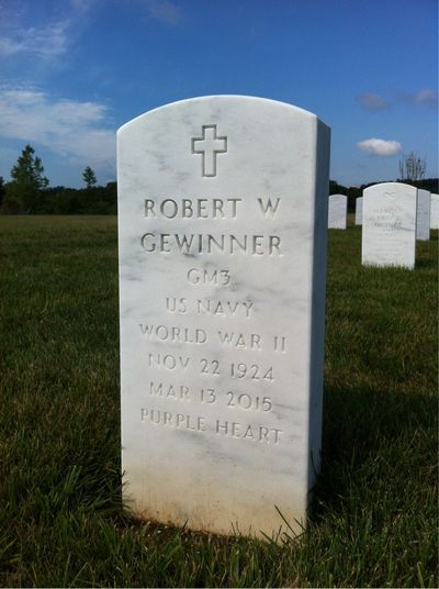 Headstone Front of Lillie Gewinner. Arlington National Cemetery.