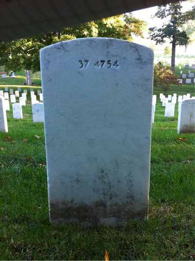 Headstone Back of Joseph White. Arlington National Cemetery.