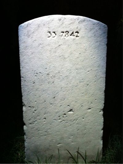 Headstone Back of Alice Shermer. Arlington National Cemetery.