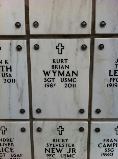 Headstone Front of Kurt Brian Wyman. Arlington National Cemetery.