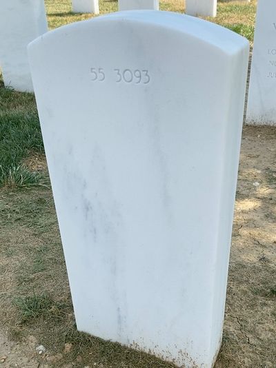 Headstone Back of Joseph Donald Bester. Arlington National Cemetery.