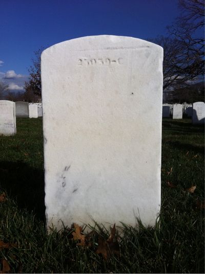Headstone Back of Wallis Wilson. Arlington National Cemetery.
