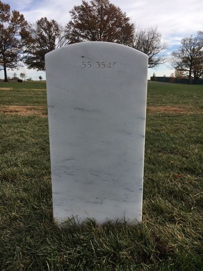 Headstone Back of Thomas Albert Grafton. Arlington National Cemetery.