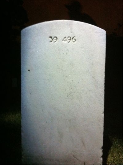 Headstone Back of Ferol Burns. Arlington National Cemetery.