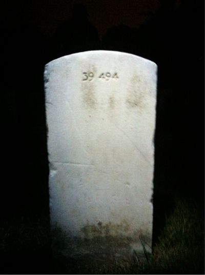 Headstone Back of Thomas Colvin. Arlington National Cemetery.