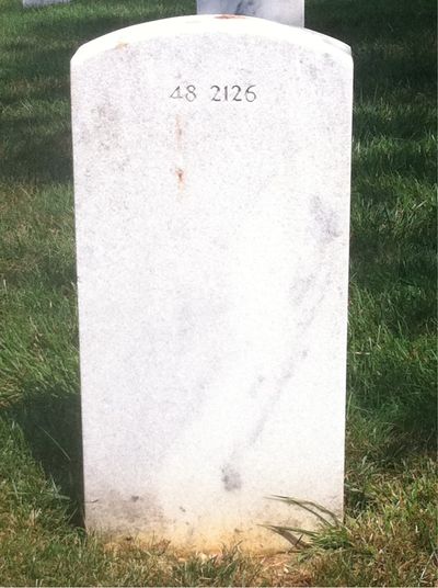 Headstone Back of Richard Crawford Nelson. Arlington National Cemetery.