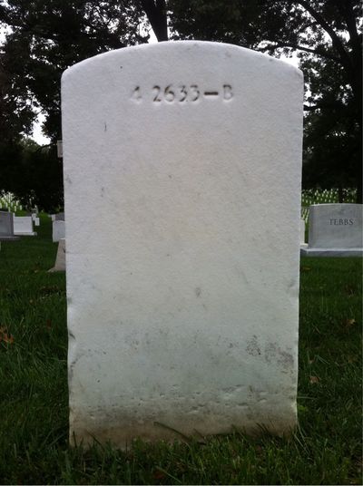Headstone Back of Ward Christie. Arlington National Cemetery.