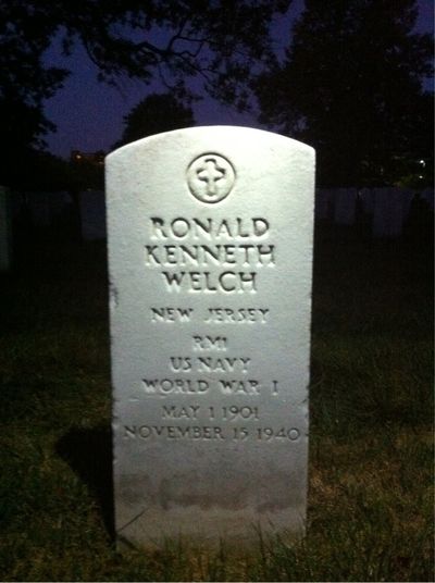 Headstone Front of Charles K Welch. Arlington National Cemetery.