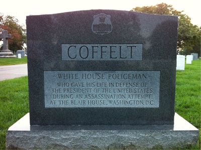 Headstone Back of Leslie William Coffelt. Arlington National Cemetery.