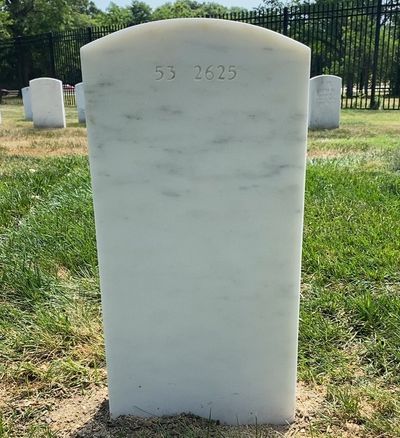 Headstone Back of Martin Edward Fitzpatrick. Arlington National Cemetery.