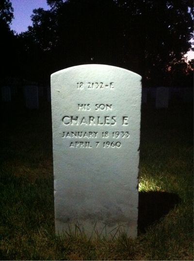 Headstone Back of Charles K Welch. Arlington National Cemetery.