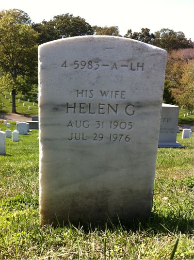 Headstone Back of Demass Barnes. Arlington National Cemetery.