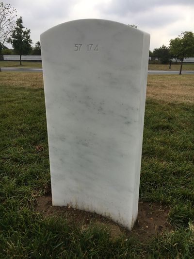 Headstone Back of Alfred E Thornton. Arlington National Cemetery.
