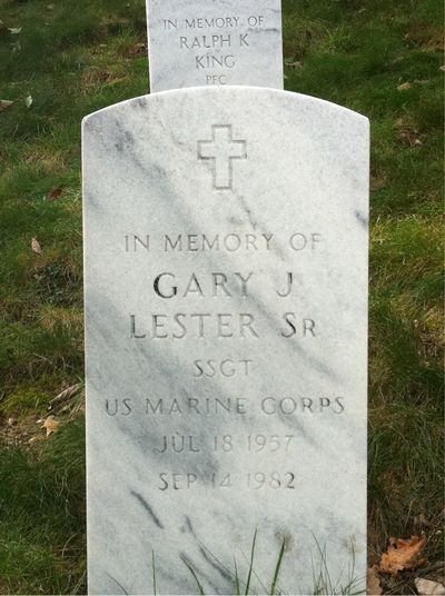 Headstone Front of Gary Joe Lester. Arlington National Cemetery.
