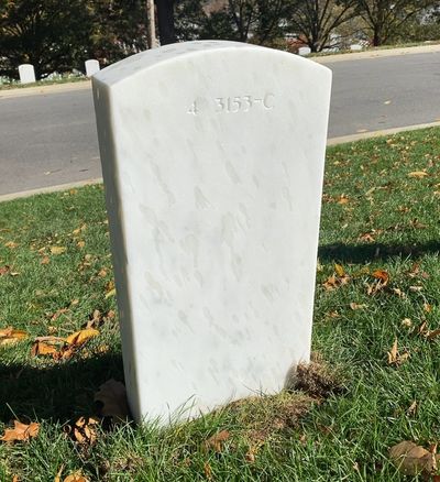 Headstone Back of Irving J Warmolts. Arlington National Cemetery.