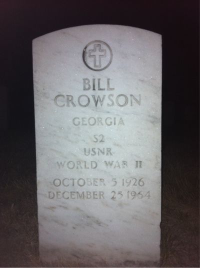 Headstone Front of Bill Crowson. Arlington National Cemetery.