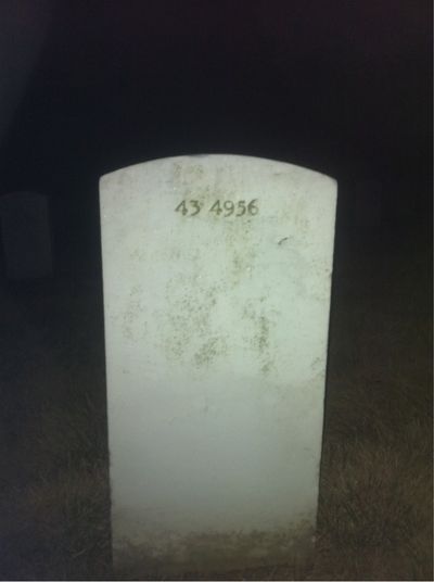 Headstone Back of John J Briggs. Arlington National Cemetery.