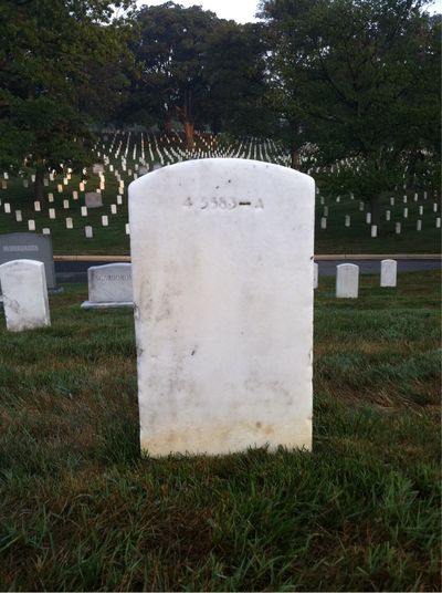 Headstone Back of Howard Randall. Arlington National Cemetery.