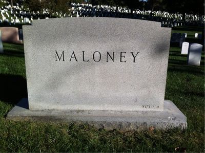 Headstone Back of Elbert Maloney. Arlington National Cemetery.