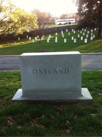 Headstone Back of Robert Ostland. Arlington National Cemetery.