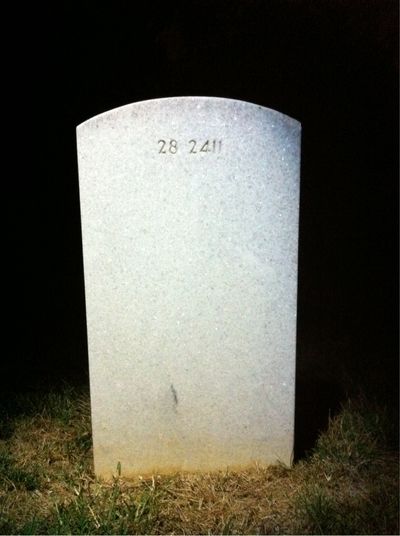 Headstone Back of Alice O'Donnell. Arlington National Cemetery.