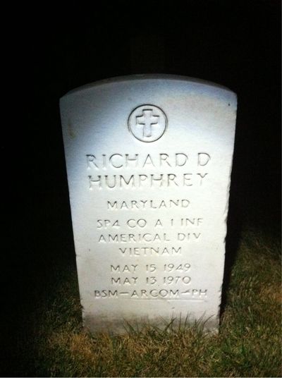 Headstone Front of Richard David Humphrey. Arlington National Cemetery.