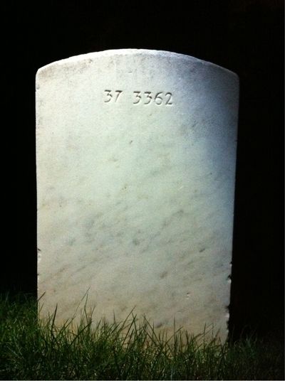 Headstone Back of Irene Popp. Arlington National Cemetery.