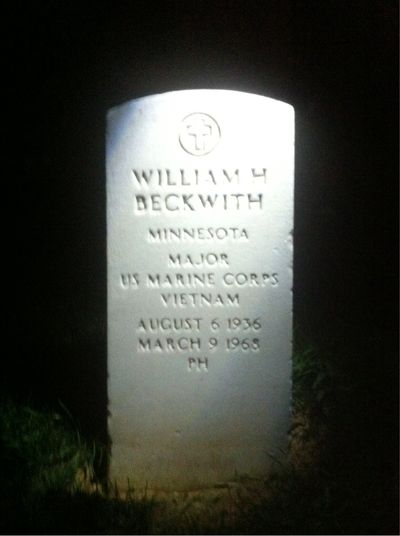 Headstone Front of William Henry Beckwith. Arlington National Cemetery.