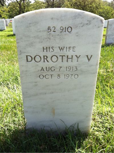 Headstone Back of Dorothy Hambach. Arlington National Cemetery.