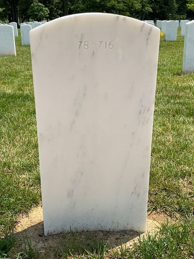 Headstone Back of Joel Delano Mcmanus. Arlington National Cemetery.