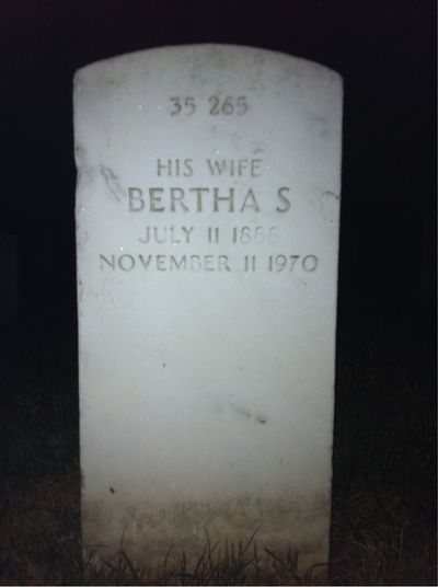 Headstone Back of Bertha Teller. Arlington National Cemetery.