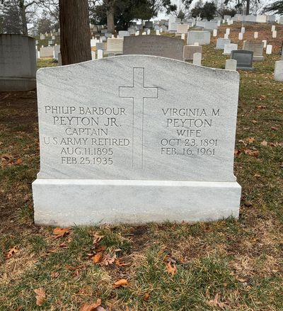 Headstone Front of Philip Peyton. Arlington National Cemetery.