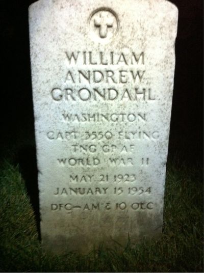 Headstone Front of William Grondahl. Arlington National Cemetery.