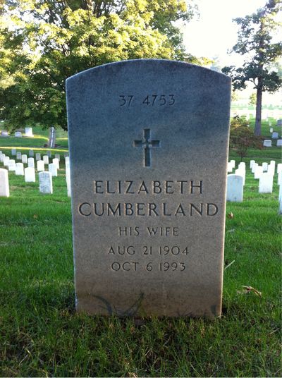 Headstone Back of Elizabeth Schiller. Arlington National Cemetery.