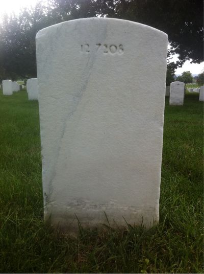 Headstone Back of Horrace Sessions. Arlington National Cemetery.