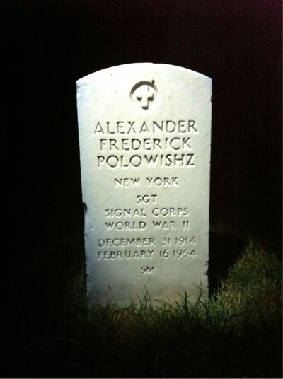 Headstone Front of Alexander Polowishz. Arlington National Cemetery.