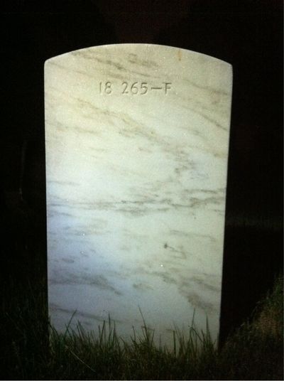 Headstone Back of Fannie Powers. Arlington National Cemetery.