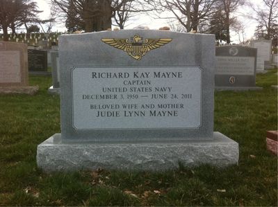 Headstone Front of Richard Kay Mayne. Arlington National Cemetery.